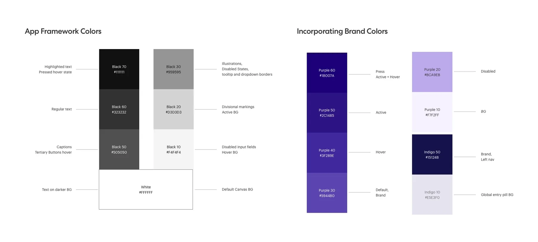App framework colors and brand color integration