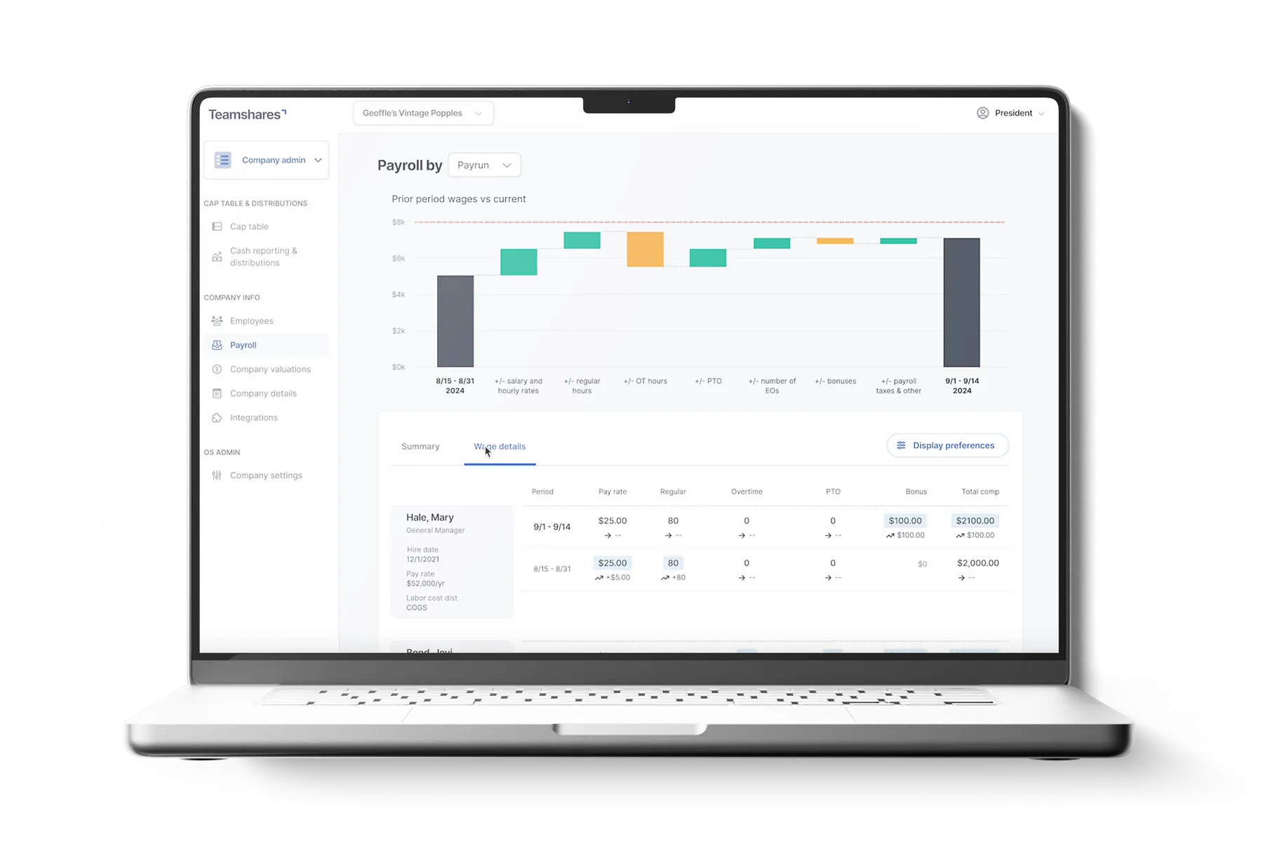 Teamshares Payroll Dashboard
